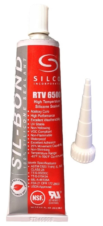SILCO INCORPORATED Sil-Bond RTV 6500 high temperature 1-Part construction grade silicone sealant