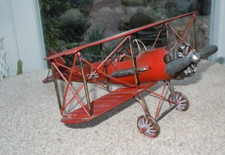 Metal  RED BARON WW1 German Bi-Plane Aircraft Model 30cm long