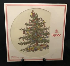Spode Christmas Tree 10" Round Cork Back TRIVET/CASSEROLE STAND Sealed Package!