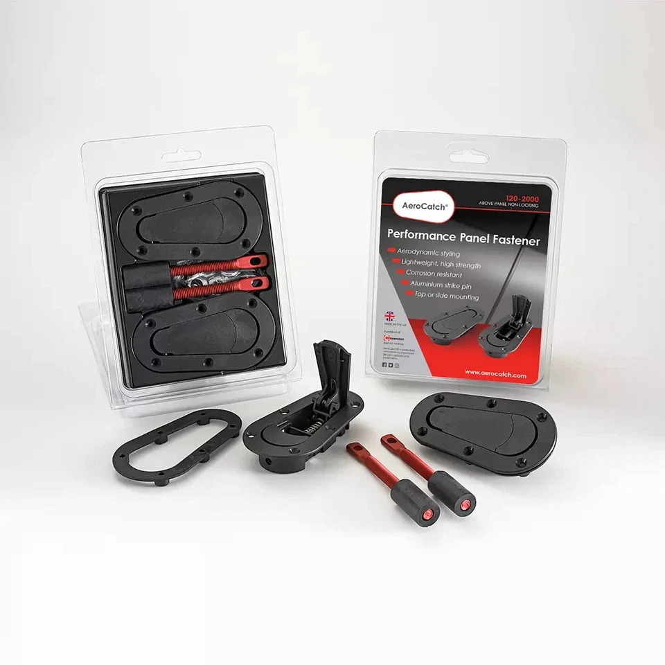 AeroCatch Quick Release Bonnet/Boot Catches Plus Flush Non Locking Pin Black - Image 2 of 4