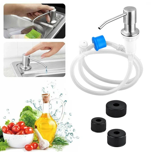 DIY Stainless Steel Sink Soap Dispenser Kitchen Hand Liquid Pump Bottle Tube Kit - Picture 8 of 8