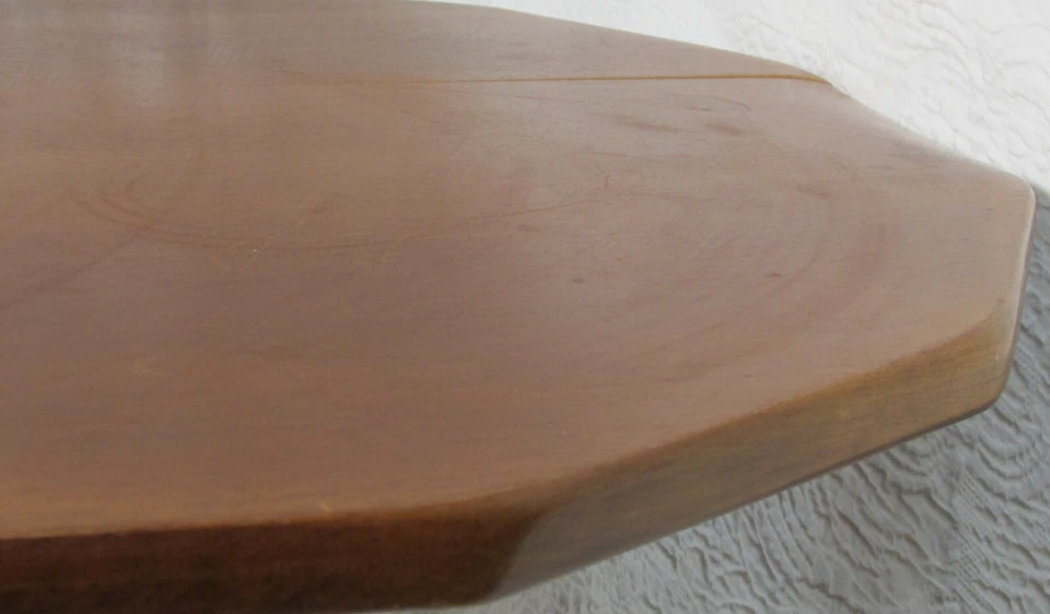 Mesa auxiliar de mediados de siglo rara y difícil de encontrar Cushman 3-150 3150 de arce de roca maciza de 12 lados Foto 4 de 4