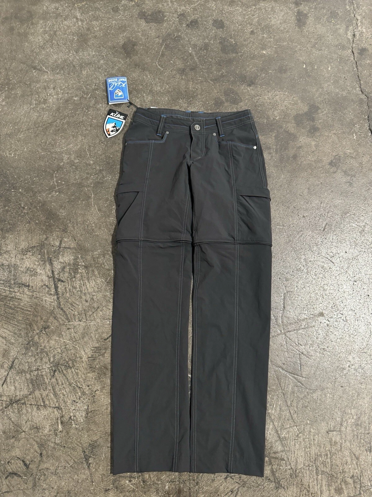 NWT Kuhl Convertible Anika Pants Dark Gray Black Inseam 32” Size 2