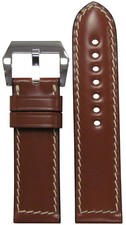 24mm XL RIOS1931 for Panatime Cognac Shell Cordovan Watch Band w White Stitch 12