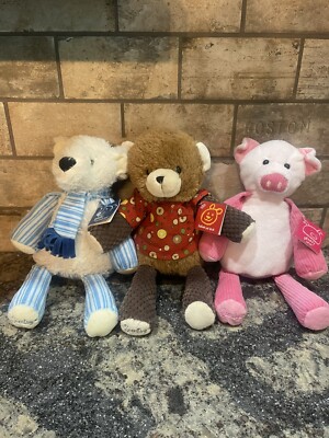 Scentsy Buddy 14'' Plush Pooki The Polar Bear, Sasha The Bear, Penny The Pig 2010
