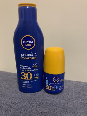 Neu NIVEA SUN 30 LSF Creme + NiveaSun Kinder 50 LSF Roll On