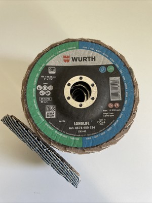 8 X Fächerschleifscheiben Fächerscheiben Würth Longlife 125x22 23  