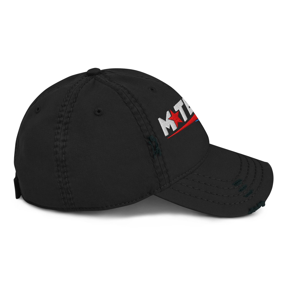 MTEX OIL Cap Embroidered Distressed Dad Hat Unstructured Black Washed Landman Landman Hat with M-Tex Oil Logo | Paramount Shop main image 2