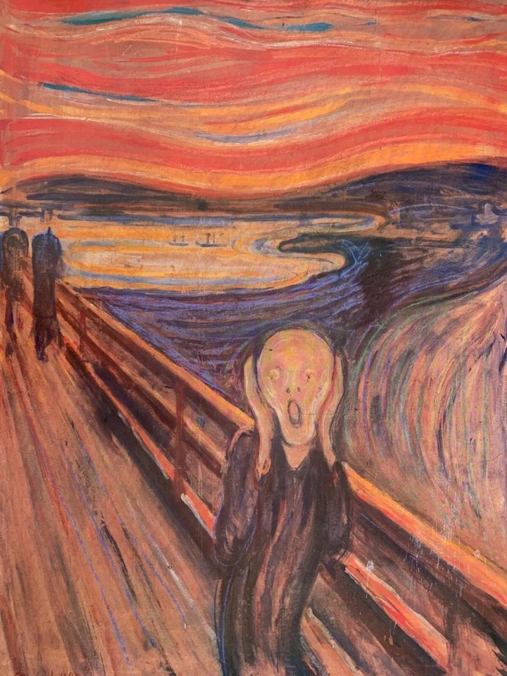 Póster artístico raro auténtico 1993 de Edvard Munch, 'The Scream, 1893' 50,5 x 35 pulgadas Foto 2 de 4