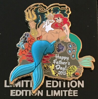 DISNEY PIN ARIEL THE LITTLE MERMAID TRITON FATHERS DAY 2015 LE PIN PRINCESS PIN