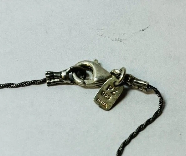 Or Paz Israel Sterling 925 Silver Two Tone Interlocking Heart Necklace 18 in - Image 2 of 4