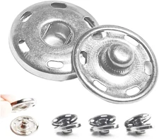 50 Sets Sew-On Snap Buttons, Metal Snaps Fasteners Press Studs Buttons for Sewin