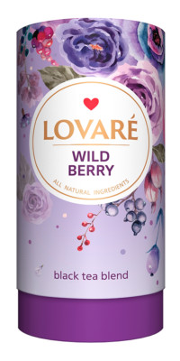 LOVARE WILD BERRY Loose Tea in a paper tube   80g + 15 Free Filter Bags