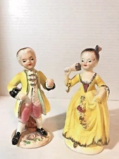 Vintage Lipper & Mann Creation Victorian Couple Figurines Bisque Porcelain Japan