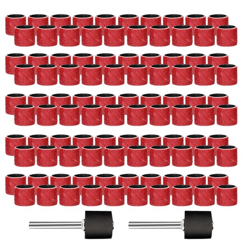 102pcs Sanding Drum Kit 100 Grit Sanding Band Mandrel For Dremel Rotary Tool - Picture 8 of 8