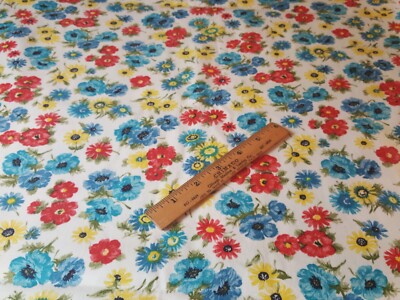 Vintage Concord Textiles Cotton Fabric Bottom Weight Floral Print 2 Yds 24'' x 44