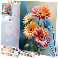 MASSIDO Malen nach Zahlen 40X50 cm Blummen Leinwand Malen Kinder Erwachsene