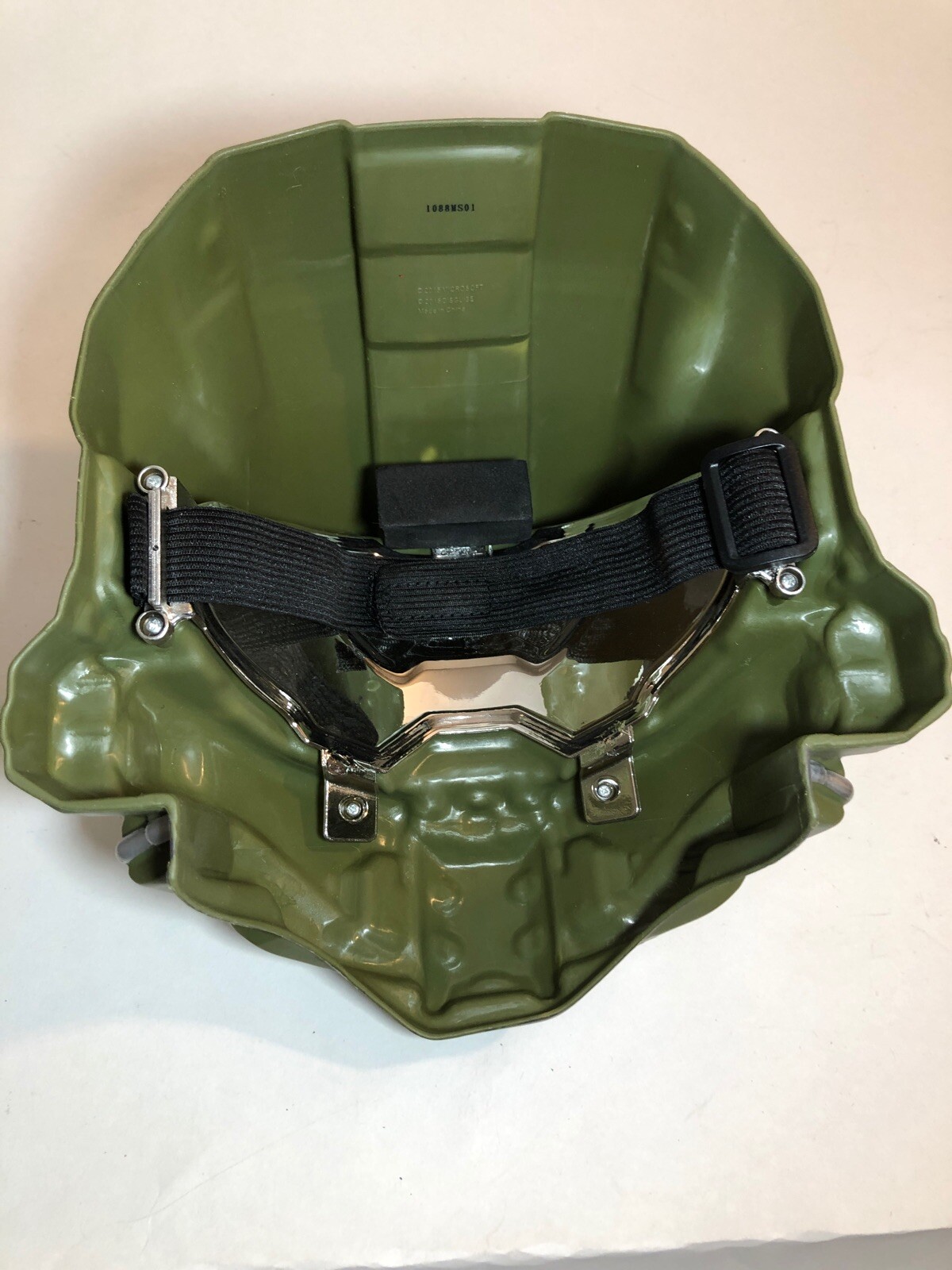 Maschera Mezza Halo Infinite Master Chief Per Bambini: Costume Ufficiale, Visiera Dorata, Cinghie Regolabili