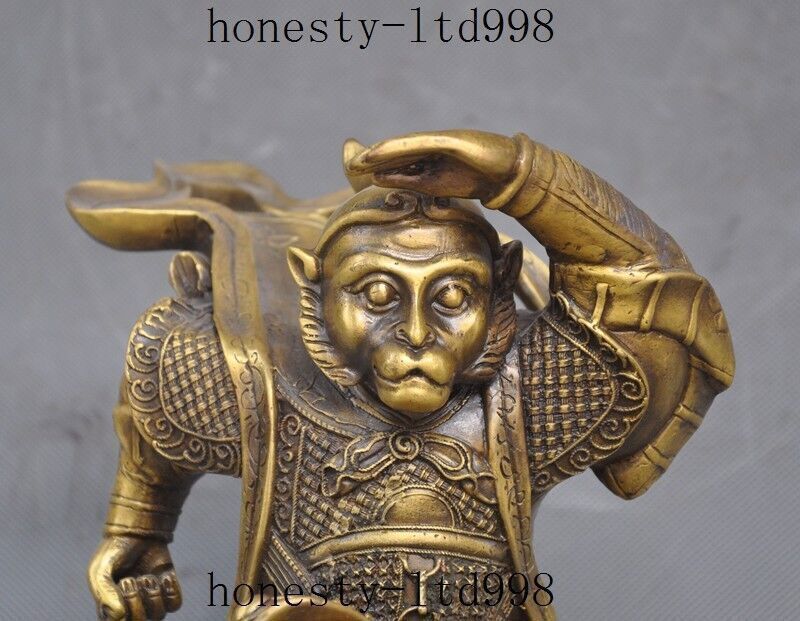 Antique Old Chinese brass Myth Xiyouji SunWuKong Monkey King Sun
