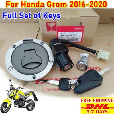 K18 Ignition Lock Key Set Switch For Honda Grom125 Msx125 Cap Fuel Seat 2016-20