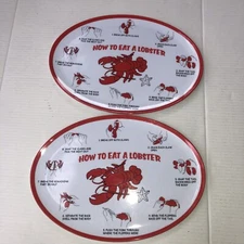 Lobster Tray Platter 8 Steps HOW TO EAT A LOBSTER Nautical Beach Seafood Seaside