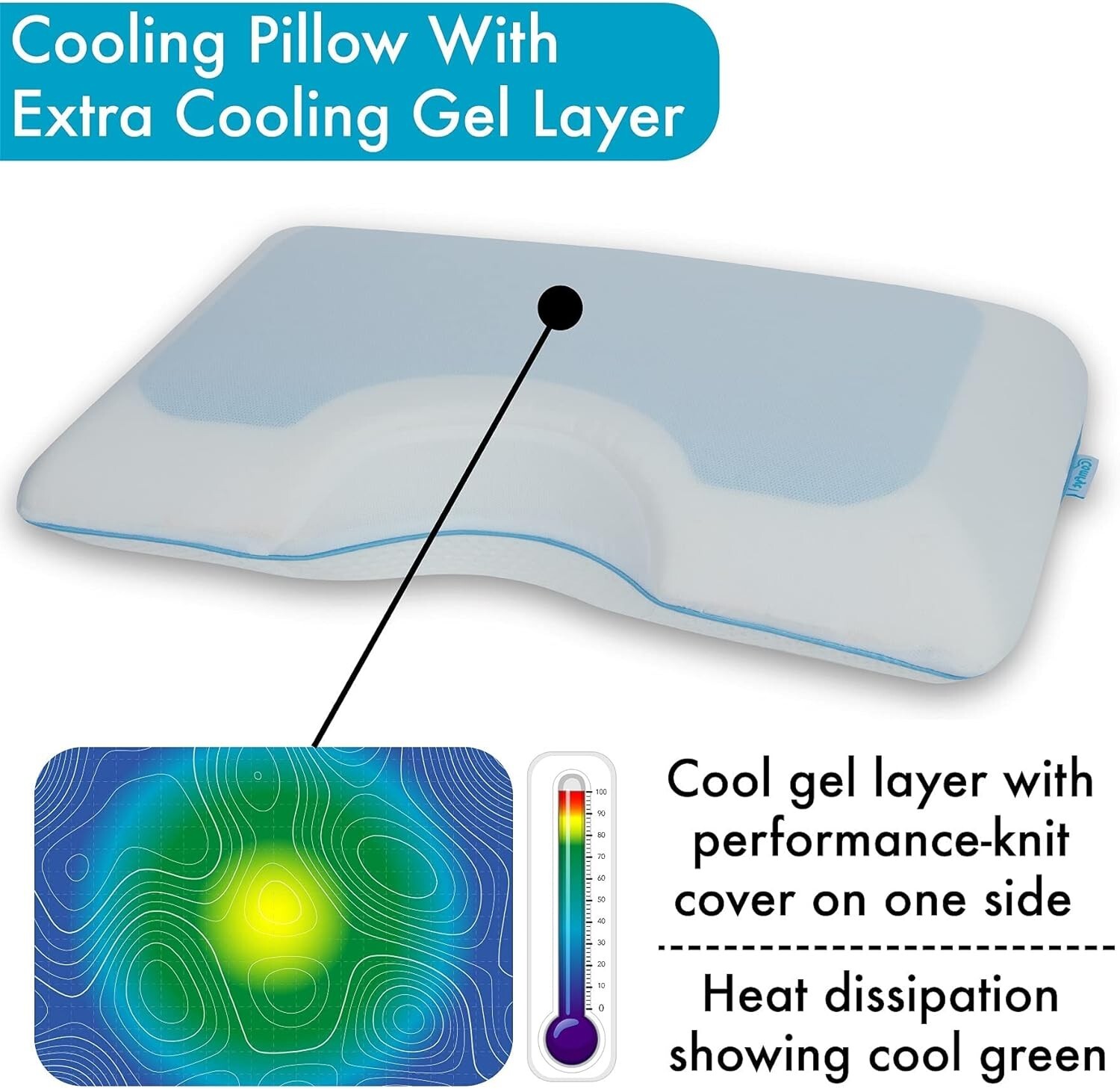 Side Sleeper Pillow - Bed Pillow - Cooling Pillow - My Skin Friendly Memory F...