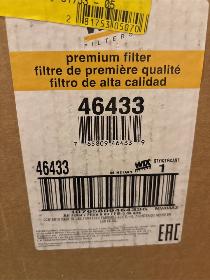 Воздушный фильтр премиум-класса-DIESEL, Turbo Wix 46433 - Изображение 2 из 3