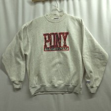 Vintage Pony Baseball Pullover Gray Large Sweatshirt Crable Made In USA
