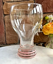 Fiesta Glass Goblet Rose Pink Bands Homer Laughlin Water Beverage 6" New NWOT