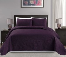 Mk Collection Diamond Bedspread Bed-Cover Embossed Solid Over Size New King/...