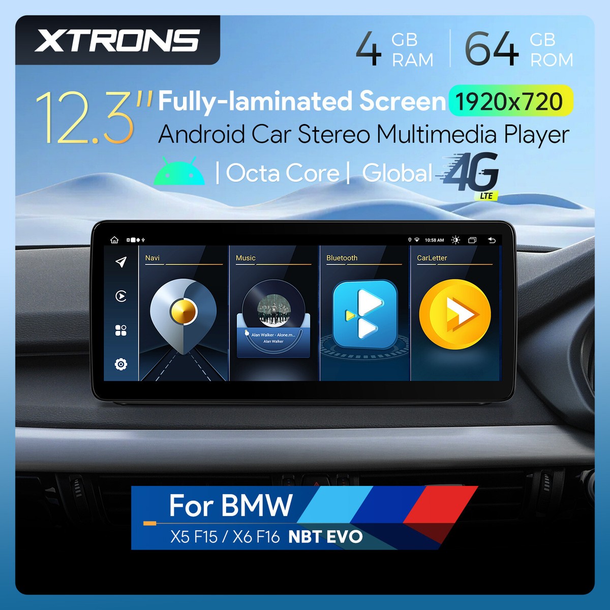 For BMW X5 F15 X6 F16 EVO 8-Core CarPlay Android 14 Car Stereo GPS