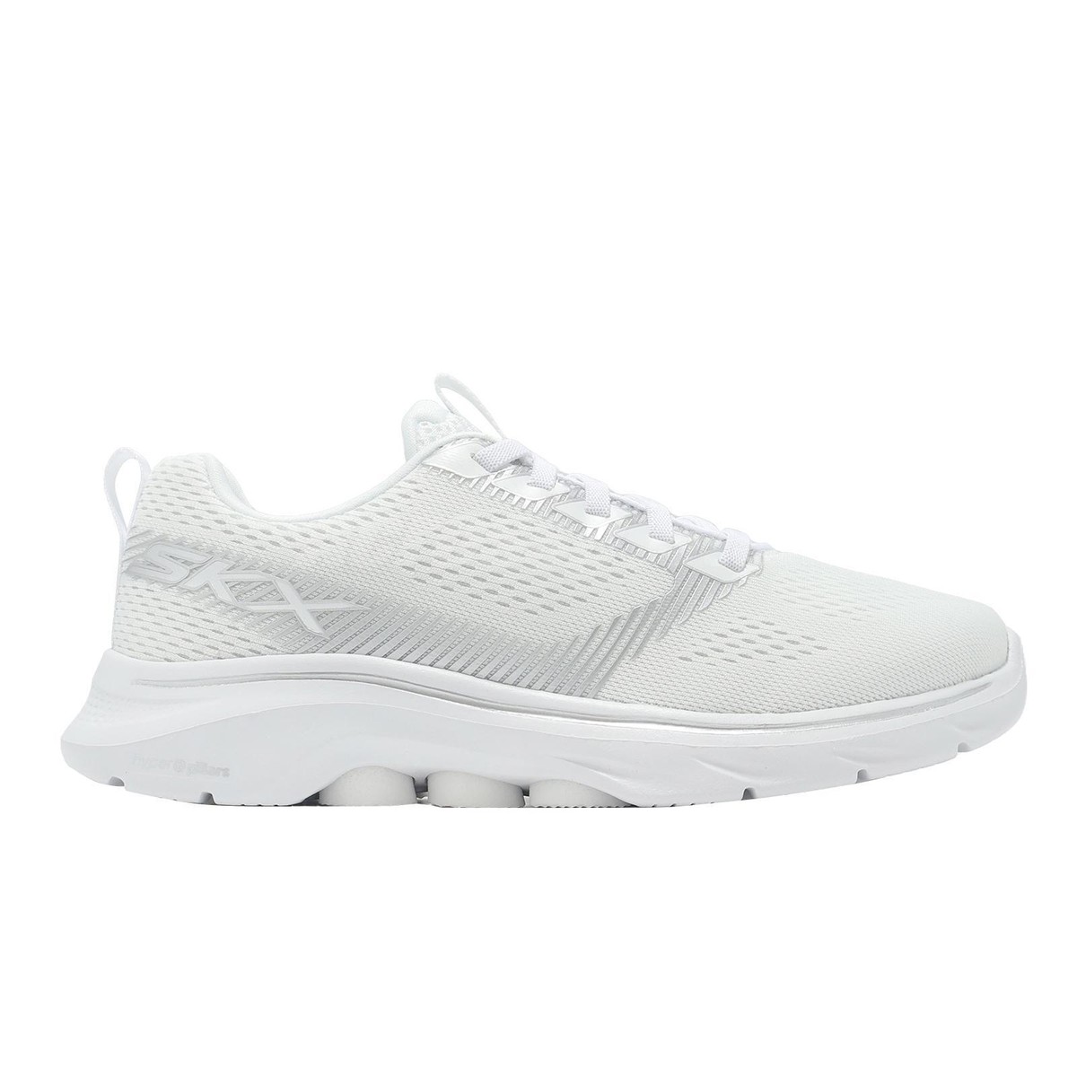 Skechers Go Walk 7-Hailey White Silver Women Casual Lifestyle