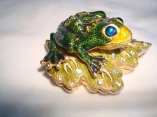 JAY STRONGWATER JEWELED FOR ESTĒE LAUDER, FROG PRINCE CHARMING SOLID PERFUM 2002