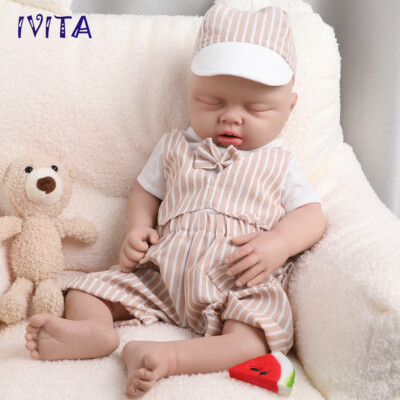 IVITA 20'' Floppy Silicone Reborn Baby Boy Squishy Doll Cute Silicone Doll