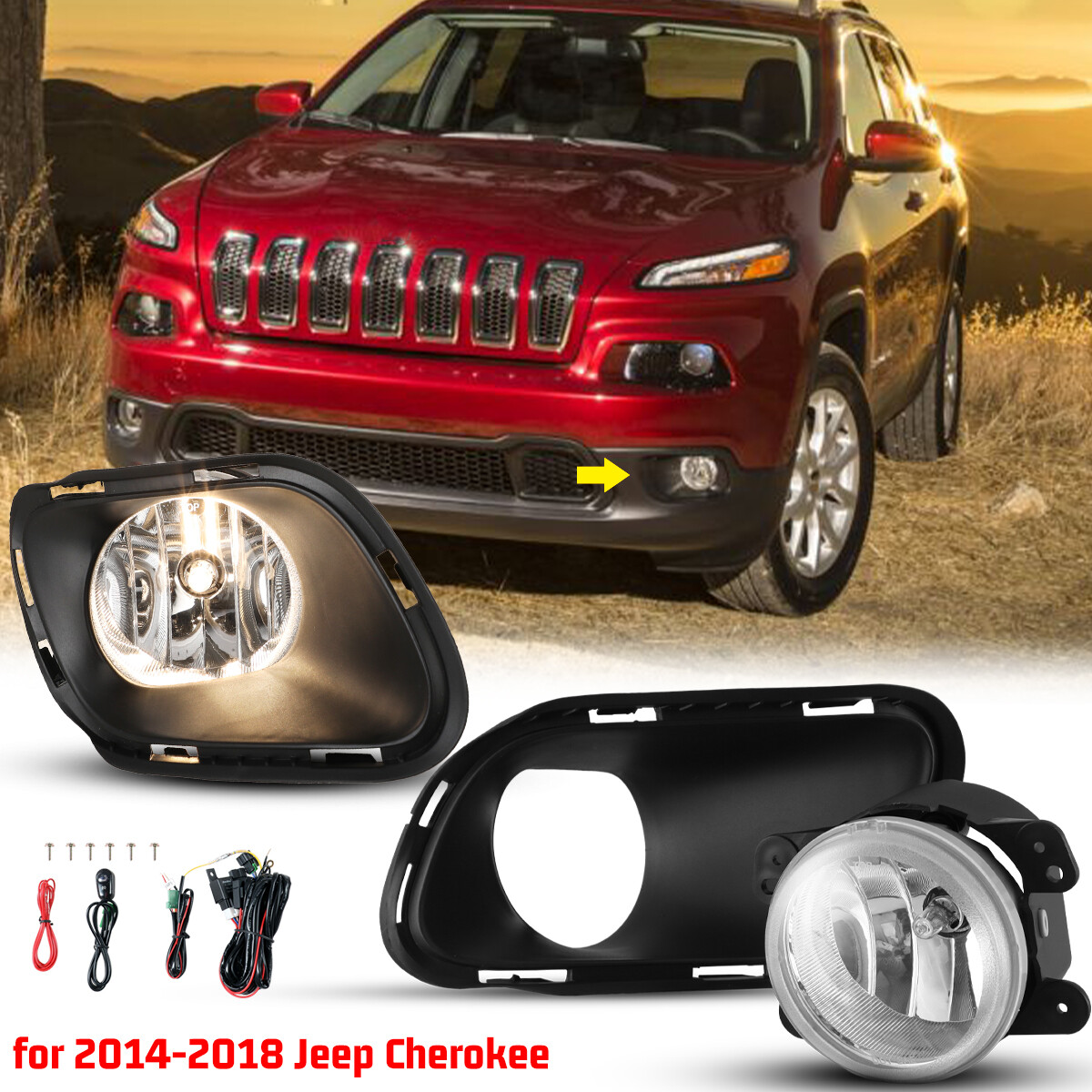 Headlamp and Fog Lamp Kit| JEEP Cherokee TRAILHAWK 2014 Headlamp and Fog Lamp Kit| JEEP Cherokee TRAILHAWK 2014