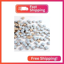 100 Pieces Square Mosaic Tiles for Crafts Bulk, 16 Colors Ceramic Pieces, 12mm S