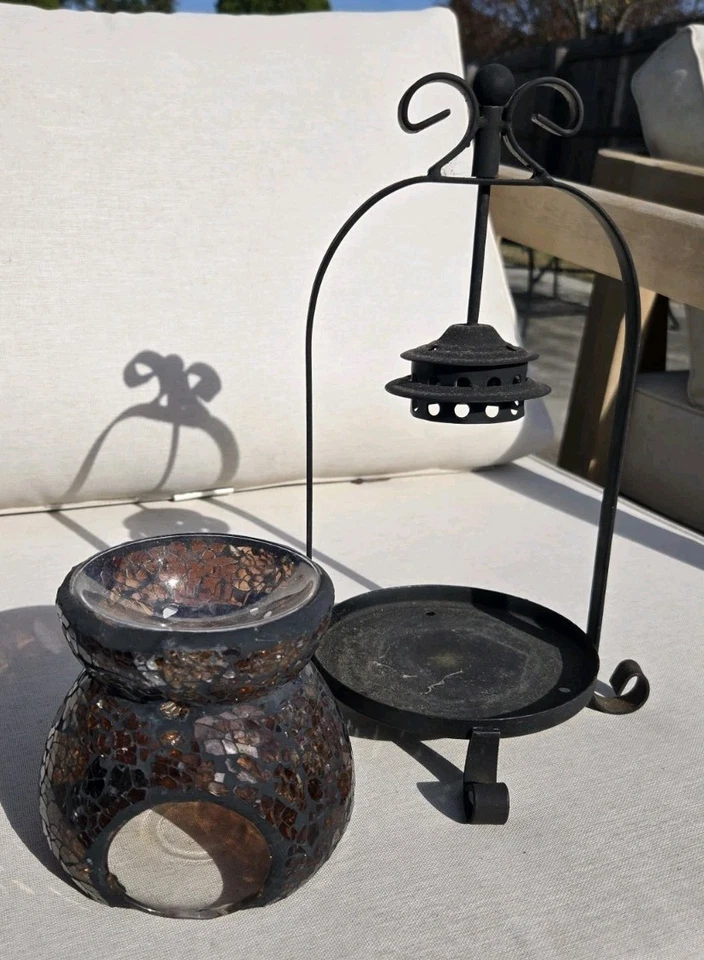 "Linterna de vela decorativa de mosaico de vidrio 11""" Foto 3 de 3