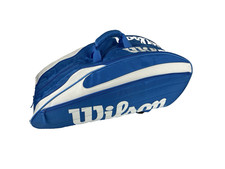 Wilson Schlägertasche 6er Blau/weiß | Tennisschläger Tasche | Rucksack TOP