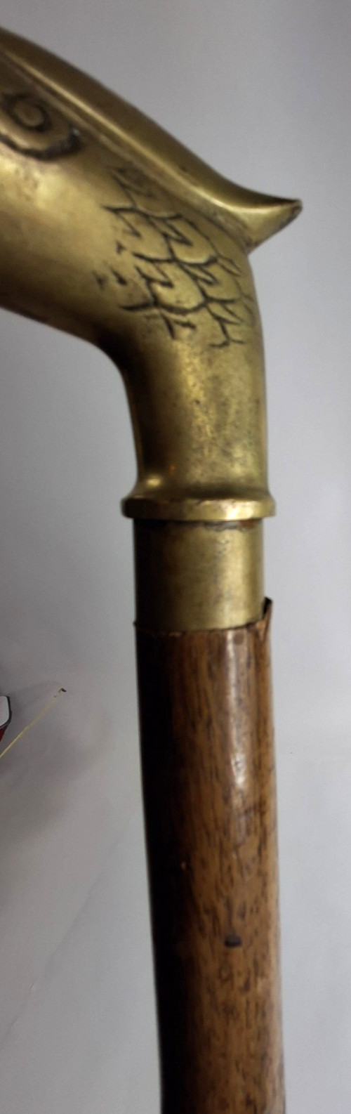 Vintage Cane Solid Brass Eagle Head with Brass In… - image 16