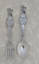 Disney Pluto Baby Spoon Fork Vintage Bonny Japan Stainless Used