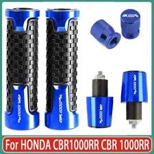 Blue Handle Grips Handle Bar End Cap Tire Valve For HONDA CBR1000RR CBR 1000RR