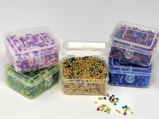 Glass 2-3mm Seed Beads 5 Colors 200 grams 5 Flip Top Plastic Storage Boxes 11