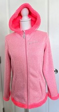 FREE COUNTRY Pink Zip-Up Hooded Jacket with Bright Pink Fuzzy Lining, 14 Youth