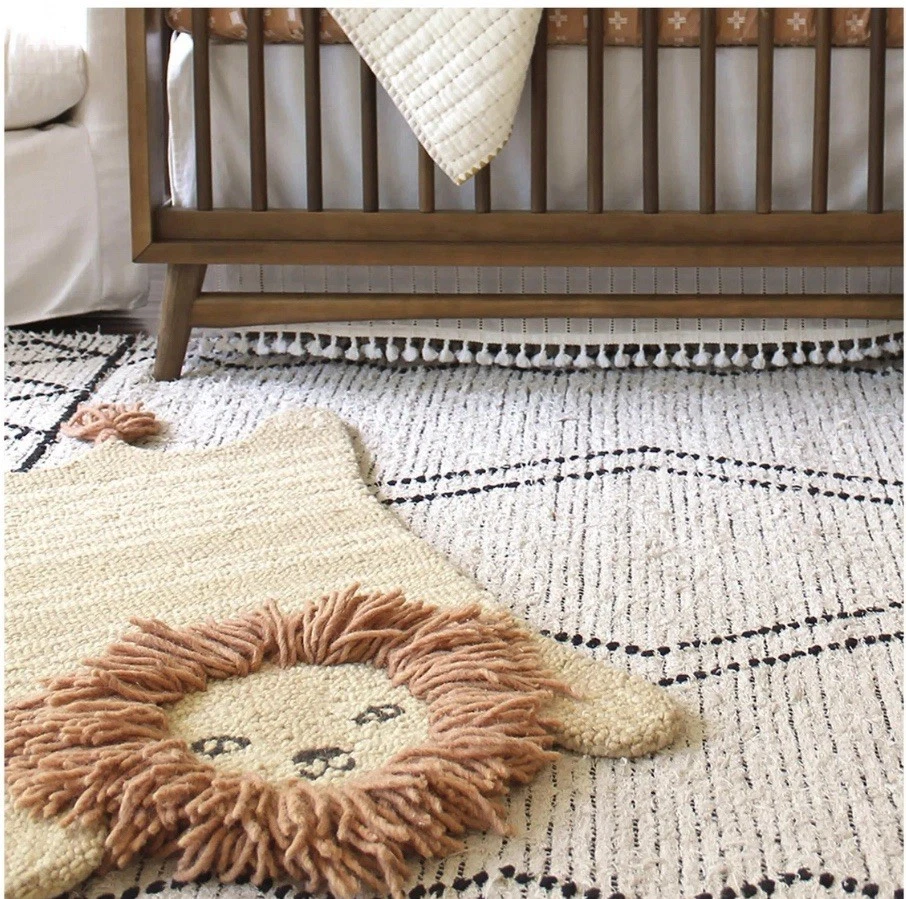 Шерстяной напольный ковер Crane Baby Safari для детской комнаты и комнаты ребенка ясельного возраста со львом - Изображение 2 из 2
