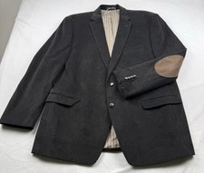 Chaps Black Corduroy Blazer Elbow Patch Sport Coat Jacket Men s Size 48L