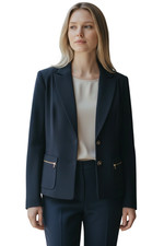 VTG Cache' Navy Blue Blazer Rayon/Spandex /Stretch Size 8 1143