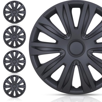 14 Inch Wheel Rim Cover Hubcaps Universal ABS Matte Black Set of 4 5083 Style
