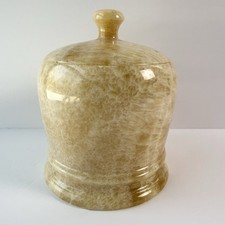 Frontgate Beige Onyx Marble Canister Apothecary Jar 6  Bathroom Vanity Decor