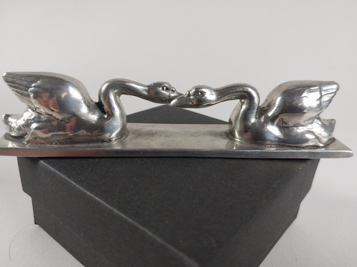 Pewter Swans Vtg Knife Rest Made In France Fine Dinning FORMAL - Picture 13 of 23