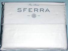 Sferra Matteo White King 4 PC Sheet Set 100% Cotton Sateen w/Hemstitch Italy New